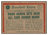 1975 Topps Baseball #001 Hank Aaron HL Braves EX 508802