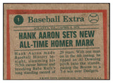 1975 Topps Baseball #001 Hank Aaron HL Braves GD-VG 508812