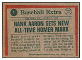 1975 Topps Baseball #001 Hank Aaron HL Braves VG 508816