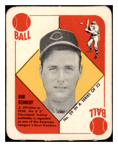 1951 Topps Red Backs #029 Bob Kennedy Indians EX-MT/NR-MT 508829