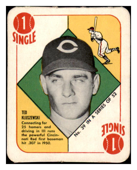 1951 Topps Red Backs #039 Ted Kluszewski Reds EX-MT/NR-MT 508830