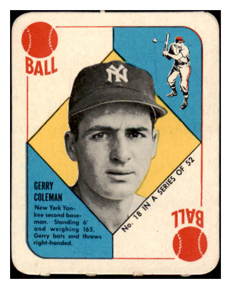 1951 Topps Red Backs #018 Jerry Coleman Yankees EX-MT/NR-MT 508834