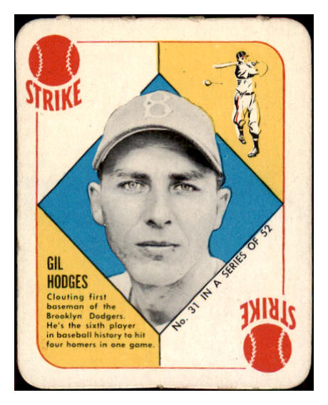 1951 Topps Red Backs #031 Gil Hodges Dodgers EX-MT/NR-MT 508838