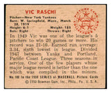 1950 Bowman Baseball #100 Vic Raschi Yankees EX 508844