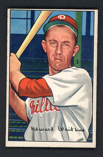 1952 Bowman Baseball #092 Eddie Waitkus Phillies VG-EX 508856