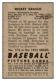 1952 Bowman Baseball #174 Mickey Grasso Senators VG-EX 508898