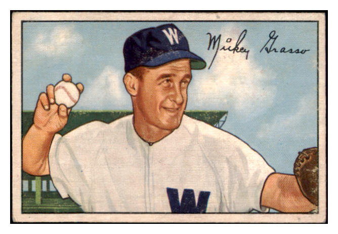 1952 Bowman Baseball #174 Mickey Grasso Senators VG-EX 508899