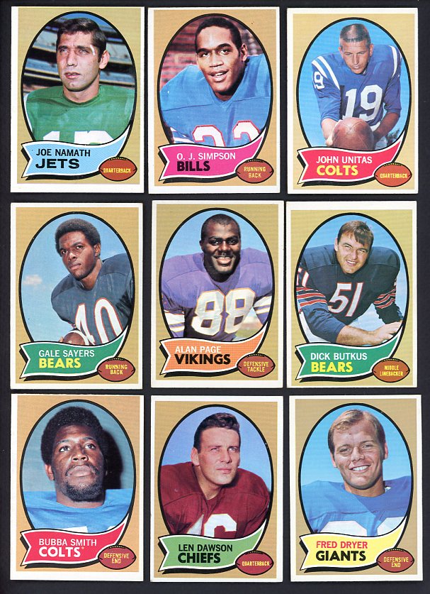 1970 Topps Football Near Set (No #199) EX/EX+ Simpson Page 508948