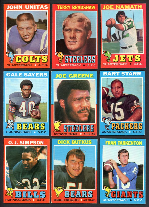 1971 Topps Football Complete Set EX+/EX-MT Bradshaw 508949