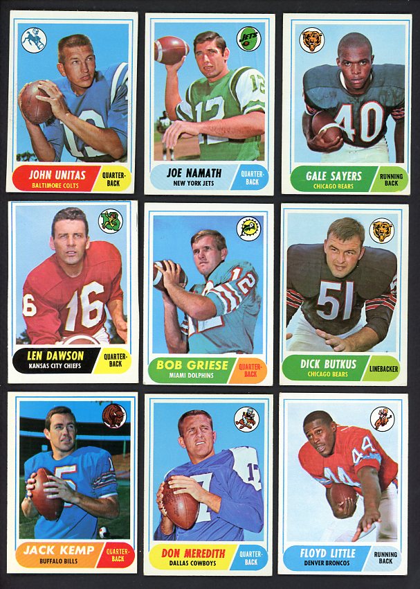 1968 Topps Football Complete Set EX/EX+ Namath Griese 508957