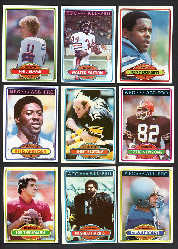 1980 Topps Football Complete Set NR-MT Payton Simms Dorsett 508980