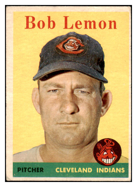 1958 Topps Baseball #002 Bob Lemon Indians EX Yellow Letter 509062