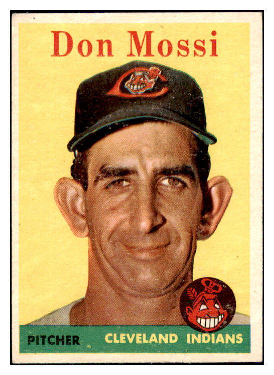 1958 Topps Baseball #035 Don Mossi Indians EX-MT Yellow Letter 509064