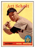 1958 Topps Baseball #058 Art Schult Senators EX-MT Yellow Letter 509065