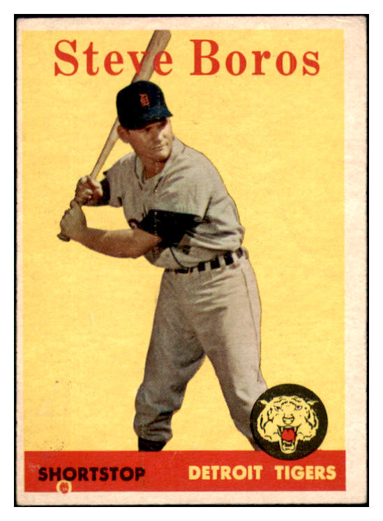1958 Topps Baseball #081 Steve Boros Tigers EX+ Yellow Letter 509067