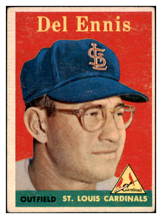 1958 Topps Baseball #060 Del Ennis Cardinals EX Yellow Letter 509069