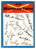 1973 Topps Baseball Blue Team Checklists Minnesota Twins Low Grade 509098