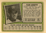 1971 Topps #167 Tom Grieve Senators Signed Autographed 509101