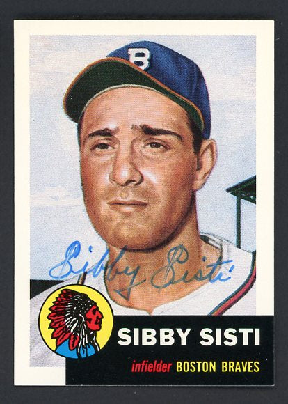 1953 Topps Archives #124 Sibby Sisti Braves Signed Autographed 509108