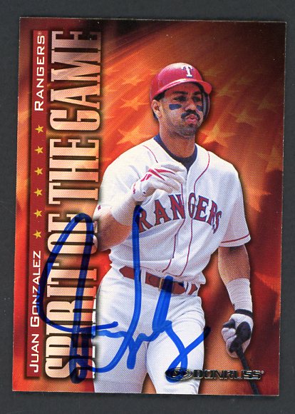 1998 Donruss #403 Juan Gonzalez Rangers Signed Autographed 509111