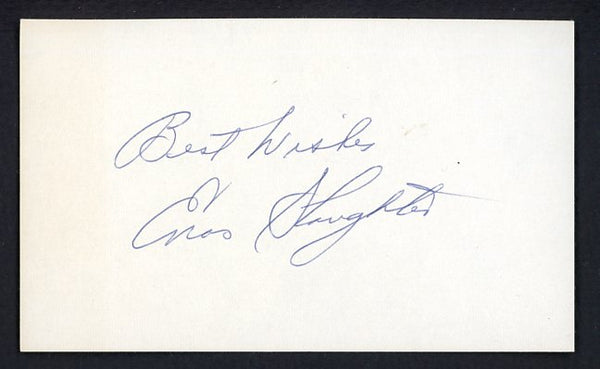 Enos Slaughter Cardinals Signed 3x5 Card Signed Autographed 509129