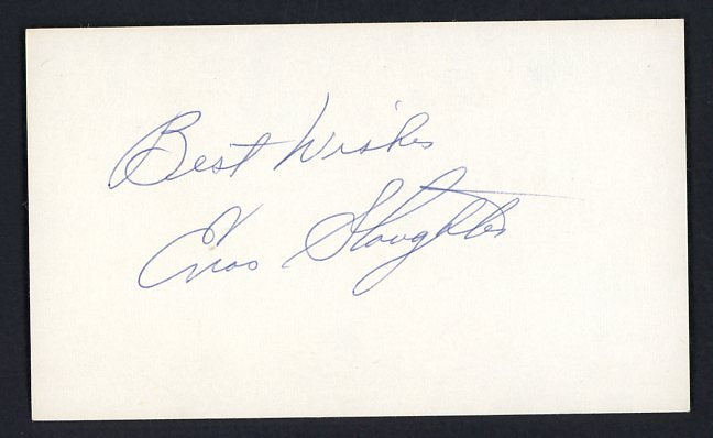 Enos Slaughter Cardinals Signed 3x5 Card Signed Autographed 509130