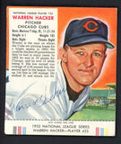 1953 Red Man #NL23 Warren Hacker Cubs w Tab Signed Autographed 509133