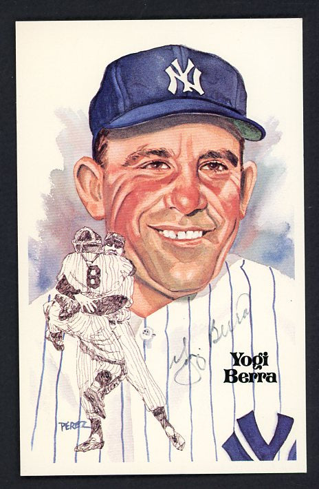 Perez Steele Postcard Yogi Berra Yankees Signed Autographed 509138