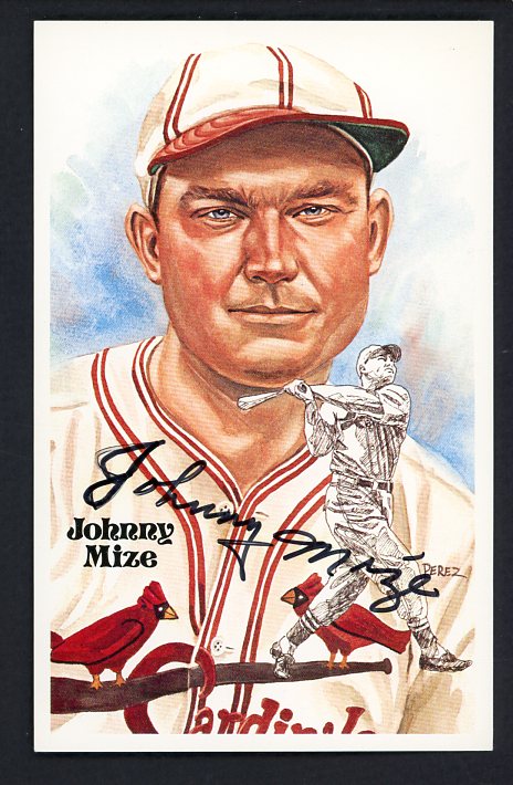 Perez Steele Postcard Johnny Mize Cardinals Signed Autographed 509142