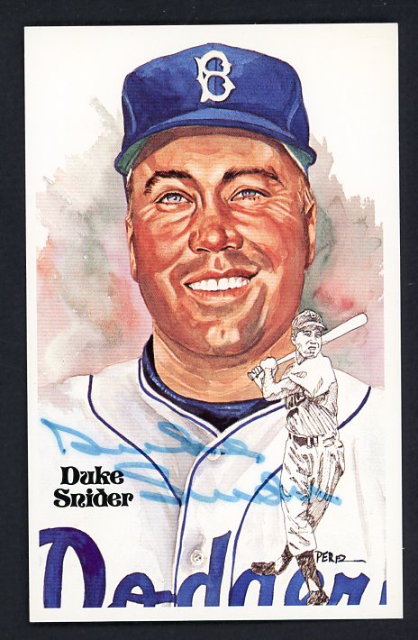 Perez Steele Postcard Duke Snider Dodgers Signed Autographed 509146