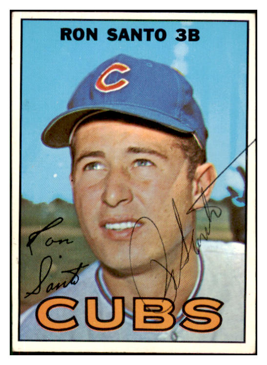 1967 Topps #070 Ron Santo Cubs Signed Autographed 509158