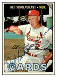 1967 Topps #512 Red Schoendienst Cardinals Signed Autographed 509168