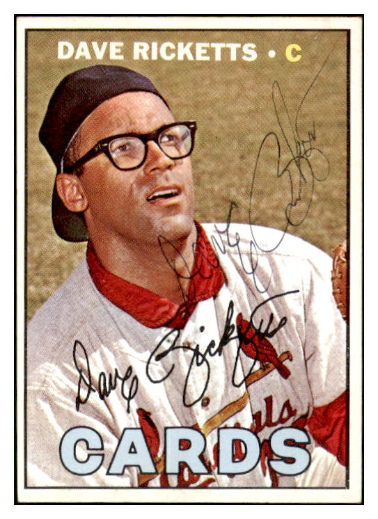 1967 Topps #589 Dave Ricketts Cardinals Signed Autographed 509195