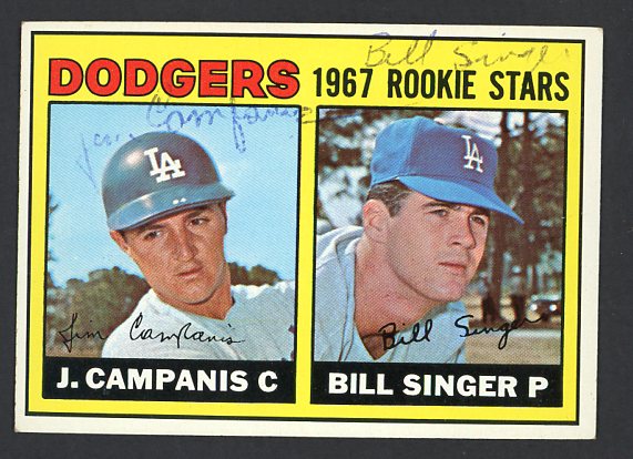 1967 Topps #012 Jim Campanis Bill Singer Signed Autographed 509199