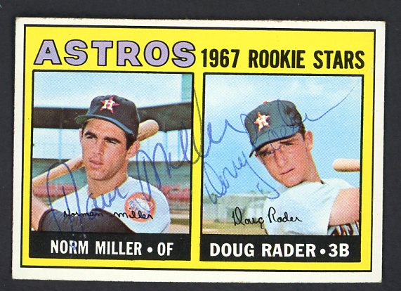 1967 Topps #412 Norm Miller Doug Rader Signed Autographed 509204