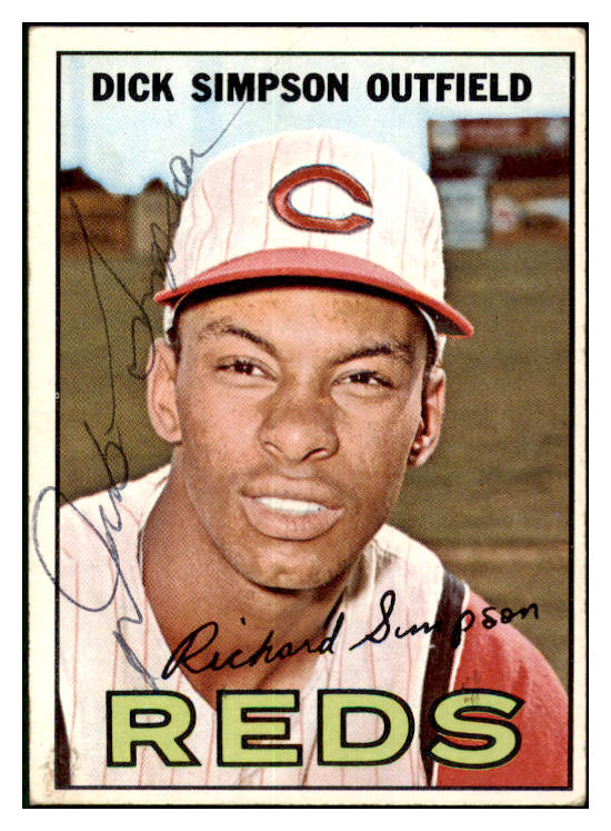 1967 Topps #006 Dick Simpson Reds Signed Autographed 509207