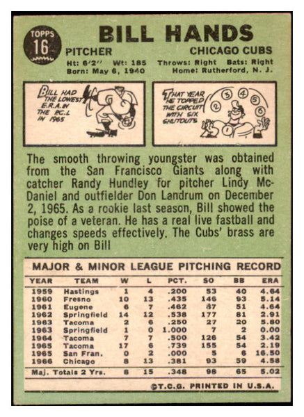 1967 Topps #016 Bill Hands Cubs Signed Autographed 509210