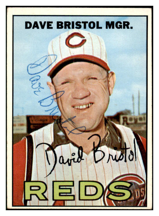 1967 Topps #021 Dave Bristol Reds Signed Autographed 509211