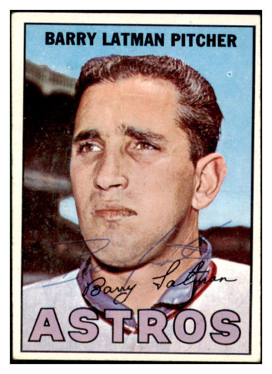 1967 Topps #028 Barry Latman Astros Signed Autographed 509213