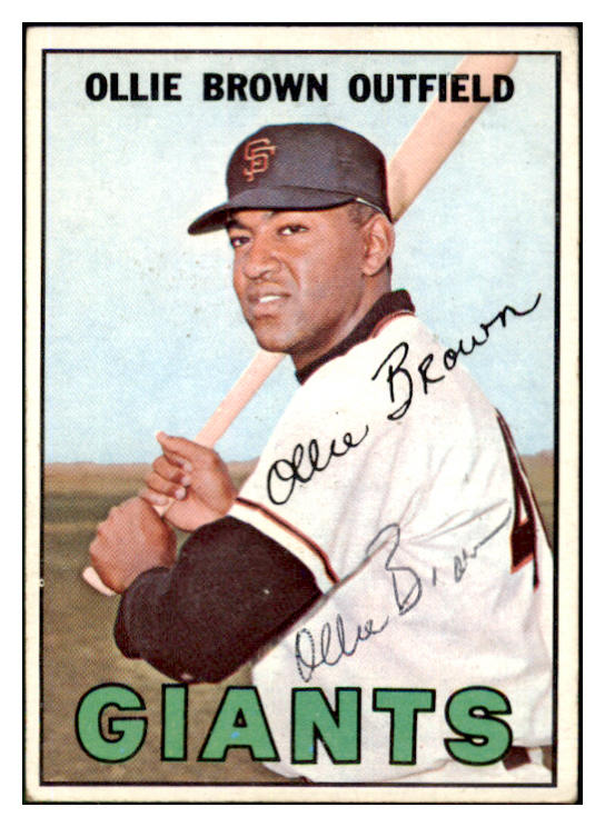 1967 Topps #083 Ollie Brown Giants Signed Autographed 509228