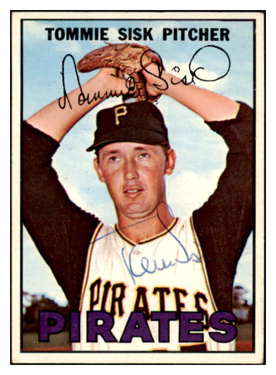 1967 Topps #084 Tommie Sisk Pirates Signed Autographed 509229