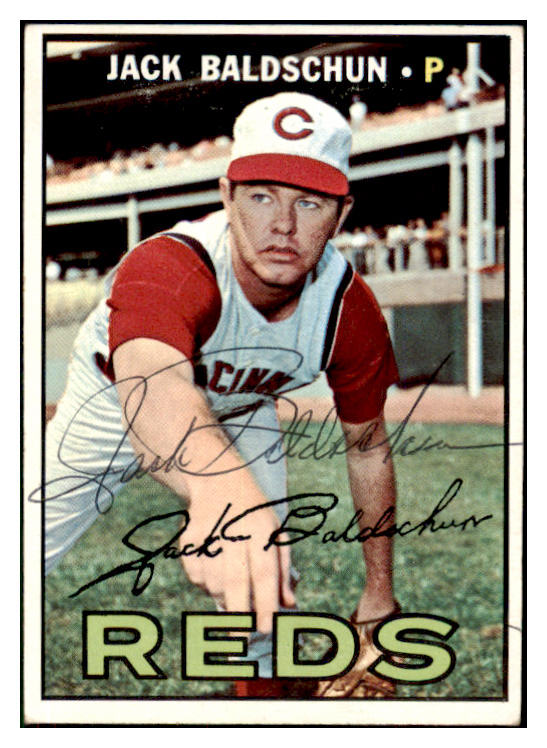 1967 Topps #114 Jack Baldschun Reds Signed Autographed 509238