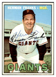 1967 Topps #116 Herman Franks Giants Signed Autographed 509239