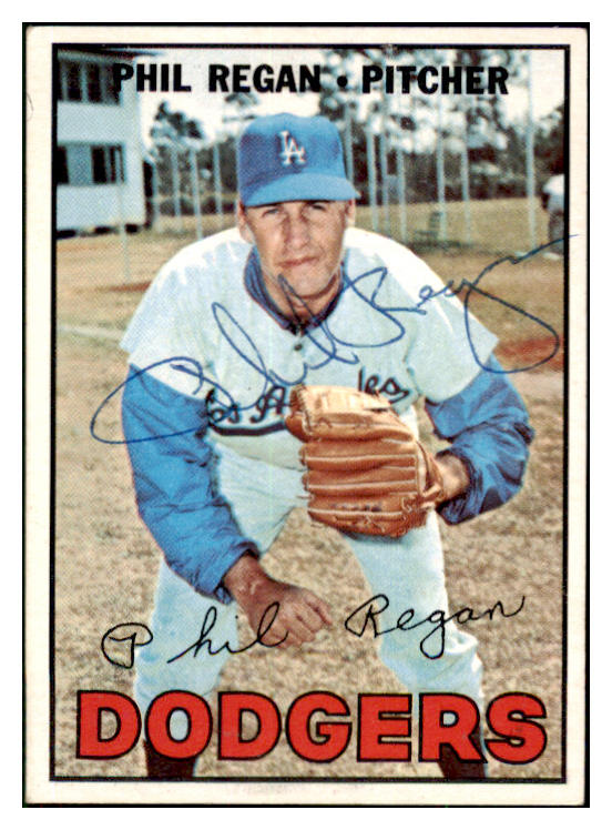 1967 Topps #130 Phil Regan Dodgers Signed Autographed 509245