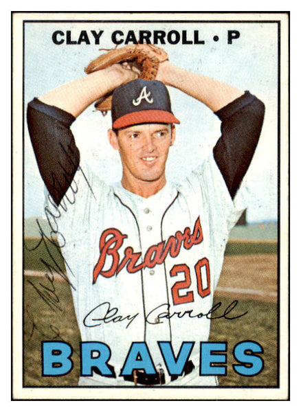 1967 Topps #219 Clay Carroll Braves Signed Autographed 509278