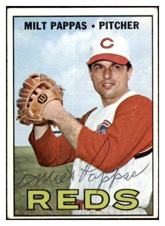 1967 Topps #254 Milt Pappas Reds Signed Autographed 509282