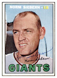 1967 Topps #299 Norm Siebern Giants Signed Autographed 509294