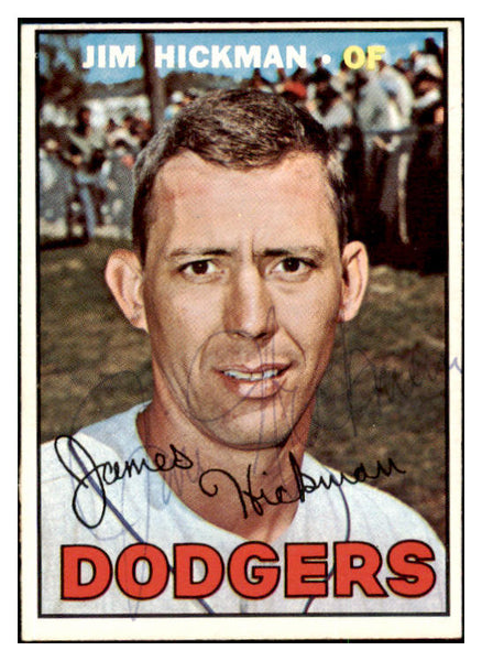1967 Topps #346 Jim Hickman Dodgers Signed Autographed 509310