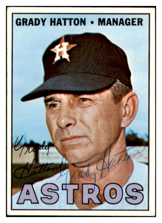 1967 Topps #347 Grady Hatton Astros Signed Autographed 509311