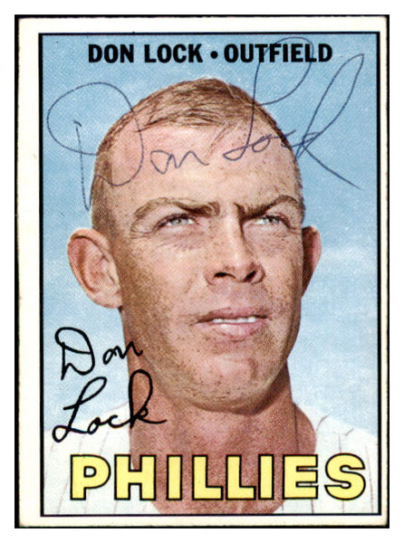 1967 Topps #376 Don Lock Phillies Signed Autographed 509319